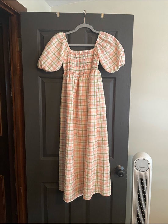 lola may Dresses & Skirts - lola may Pink and Green Plaid Midi Dress